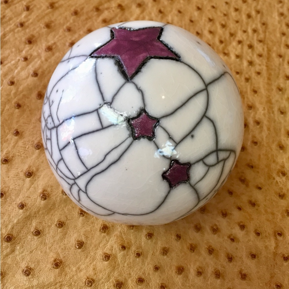 Home Decor Sculpture Signed by Artist Orb Ball Stars NEW